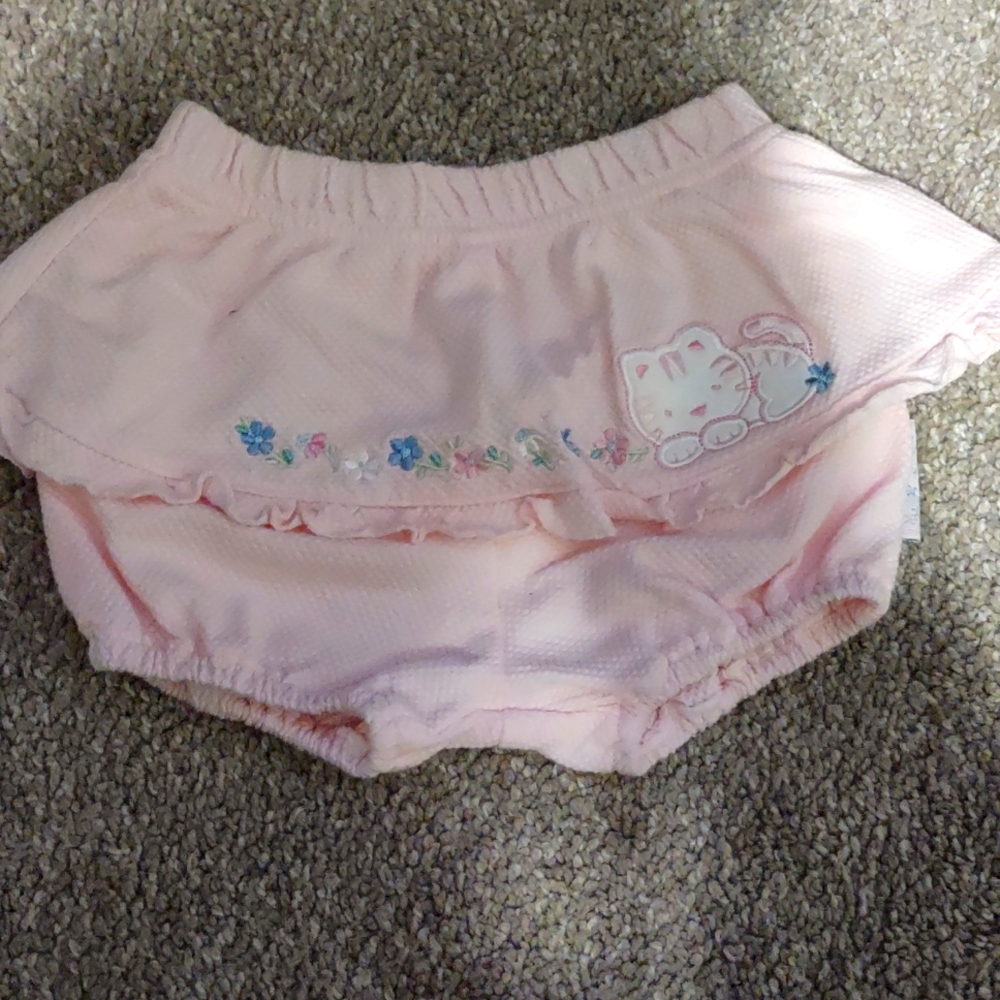 Powder pink ruffle bottoms